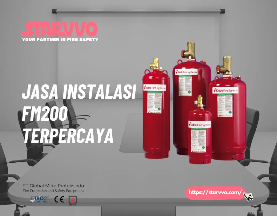 Rangkaian tabung FM200 Fire Suppression System STARVVO untuk perlindungan ruang kritis